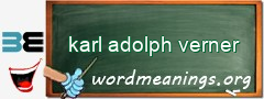 WordMeaning blackboard for karl adolph verner